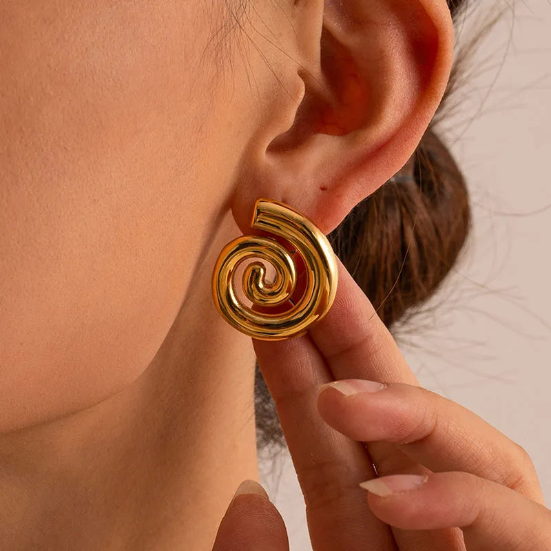 Spiral Luxe Stud Earrings