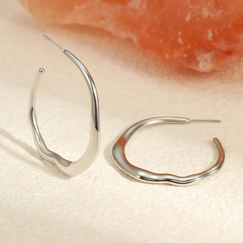 Exaggerated Modern Hoop Earrings