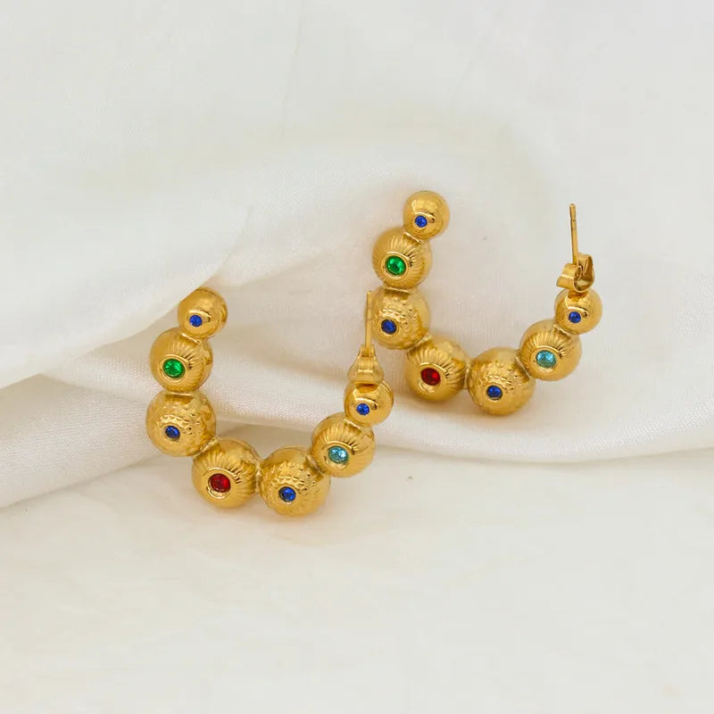 Aurora Gem Hoop Earrings