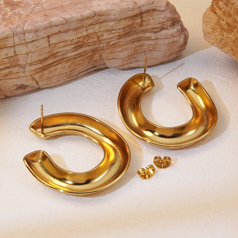 Bold Curve Hoop Earrings