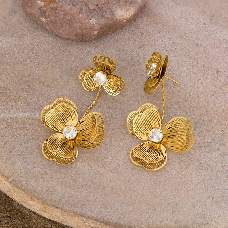 Golden Bloom Drop Earrings