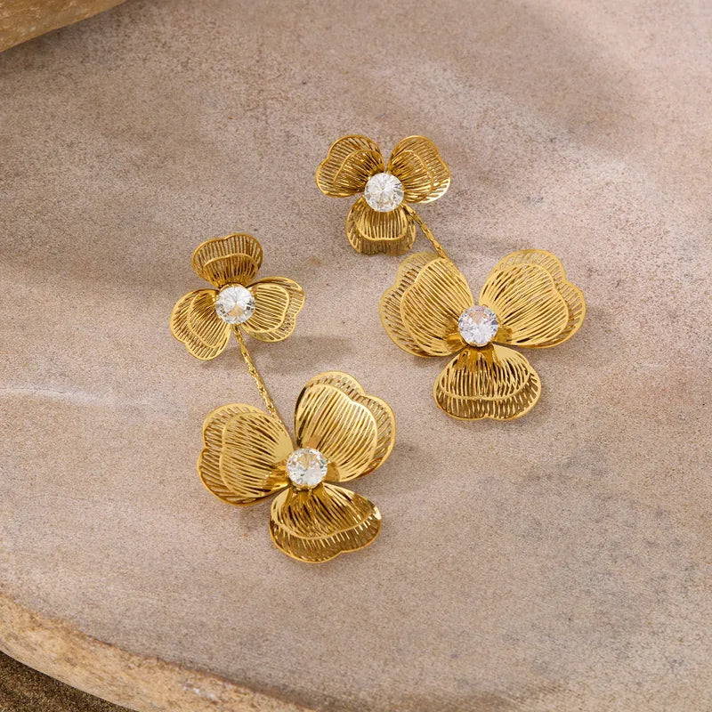 Golden Bloom Drop Earrings