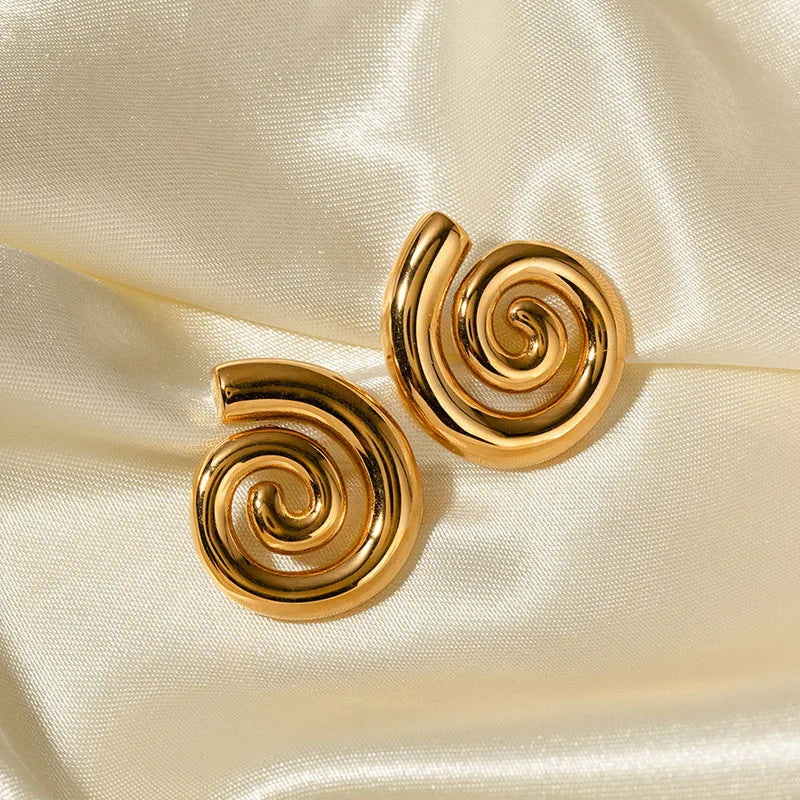 Spiral Luxe Stud Earrings