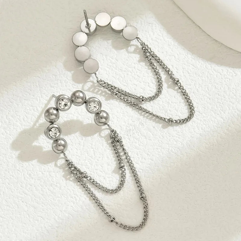 Crystal Drape Stud Earrings
