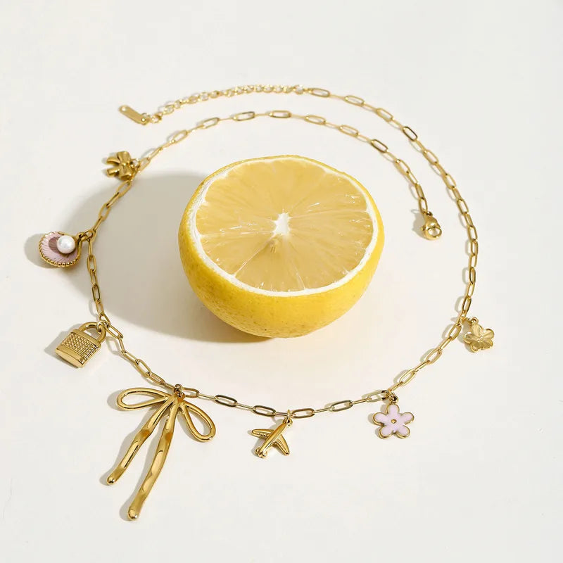 Charm Story Paperclip Necklace