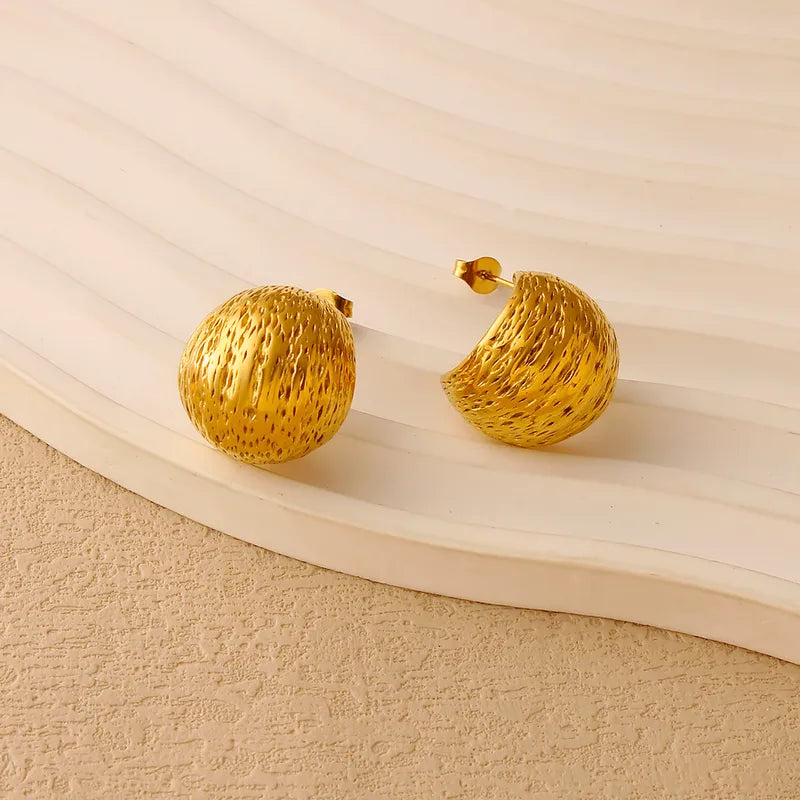 Textured Dome Stud Earrings