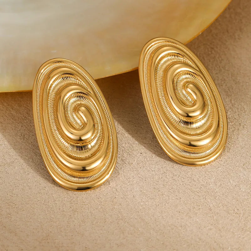 Sculpted Spiral Drop Earrings