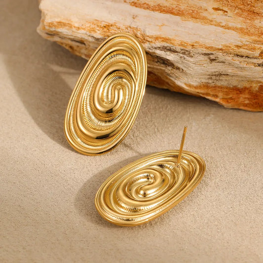 Sculpted Spiral Drop Earrings