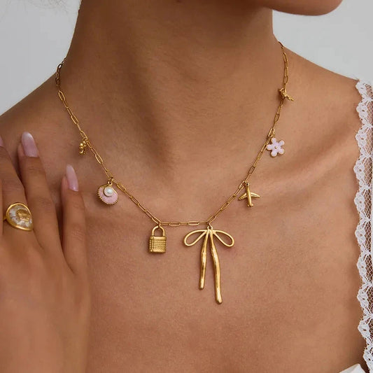 Charm Story Paperclip Necklace