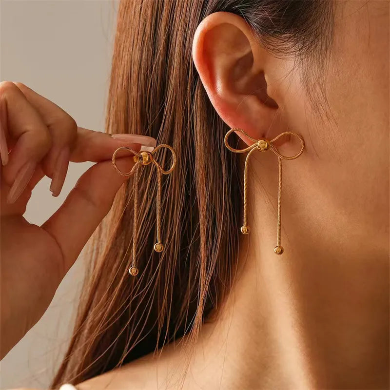 Bow Drop Earrings