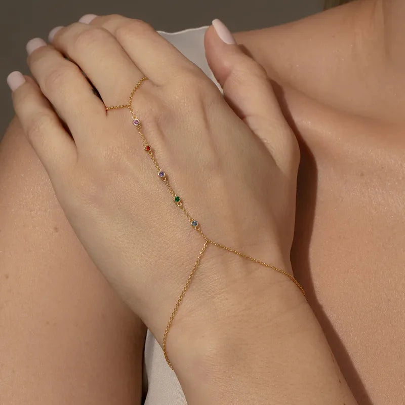 Iris Gemstone Hand Chain Bracelet
